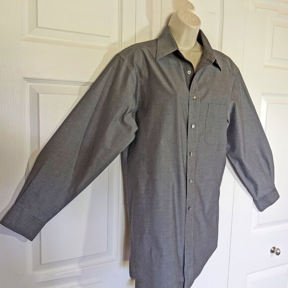 Roundtree & Yorke Gold Label dress shirt, Dark gray, Non Iron cotton, 15/33, VTG - Picture 13 of 16